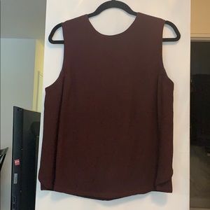 ALC oxblood tank top with open side slits